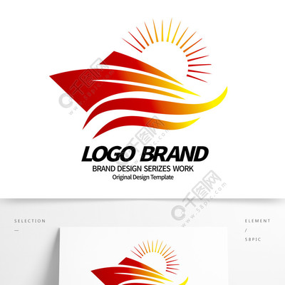 創(chuàng)意紅黃動(dòng)感線條海洋輪船LOGO標(biāo)志 設(shè)計(jì)解析與免費(fèi)資源獲取